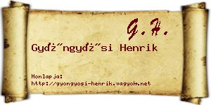 Gyöngyösi Henrik névjegykártya